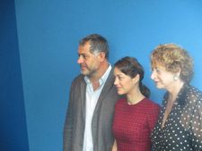 Luc Jacquet and Marion Cotillard with Marie-Monique Steckel, President of the French Institute Alliance Française